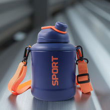 Sports Vacuum Bottle with Shoulder Strap 1 Pc Stylish Mix Design & Size